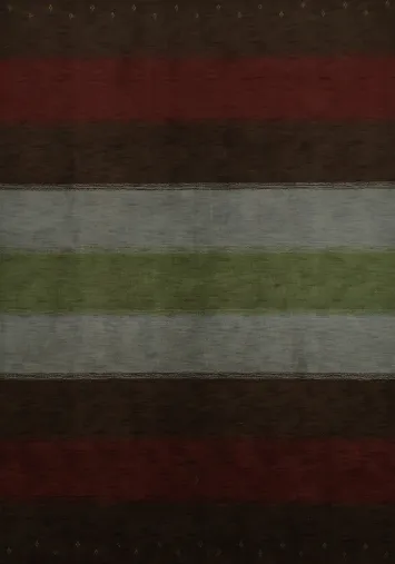 Chic Gabbeh Area Rug 8x10 with Stripes in Balancing Earthy Hues