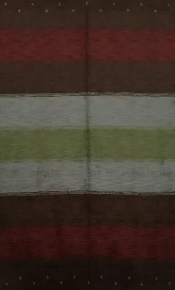 Natural Warmth: Eco-Friendly Striped Rug in Rustic Brown Hues 7x10