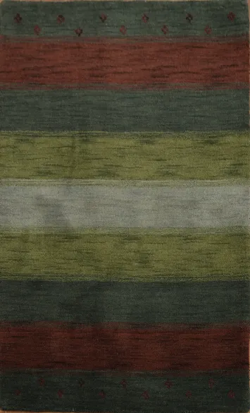 Striped Gabbeh Oriental Area Rug 3x5
