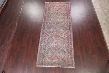 Distressed Tabriz Persian Runner Rug 4x10
