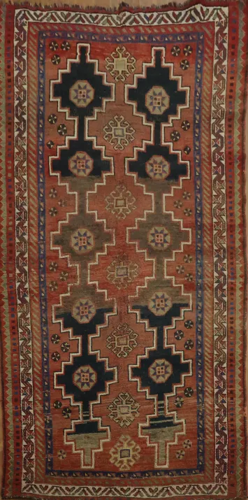 Antique Shiraz Persian Wool Rug 5x9