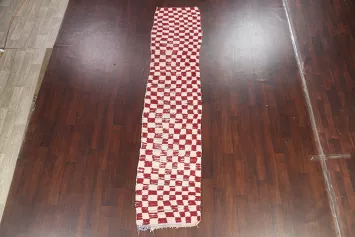 Checked Moroccan Runner Rug 3x11