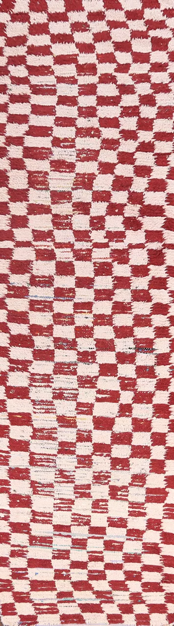 Checked Moroccan Runner Rug 3x11