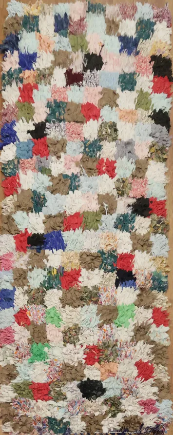 Checkered Moroccan Wool Rug 3x6