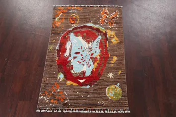 Contemporary Abstract Wool Rug 3x5