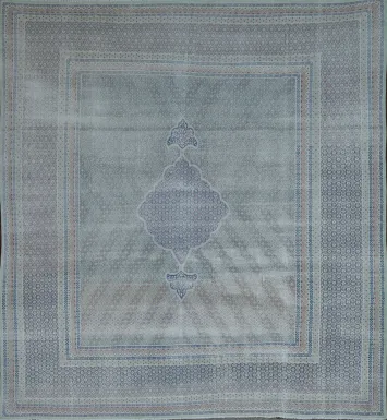 Antique Distressed Muted Green Kerman Persian Area Rug 10x12