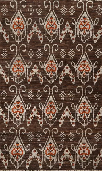 Vegetable Dye Abstract Handmade Area Rug 4x7