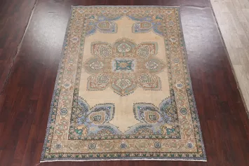 Geometric Heriz Serapi Persian Area Rug 7x10