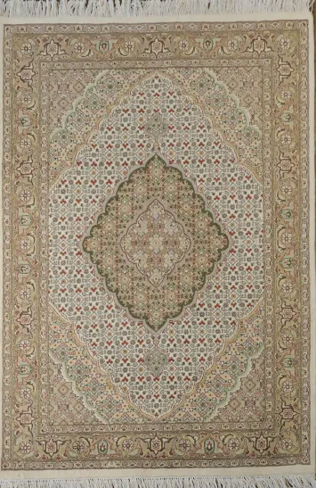 Vegetable Dye Tabriz Mahi Wool Rug 4x6