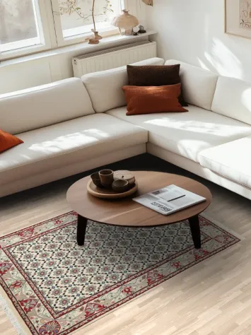 Vegetable Dye Aubusson Wool Area Rug 4x6