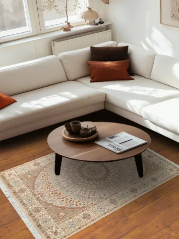 Vegetable Dye Wool/ Silk Tabriz Handmade Rug 4x6