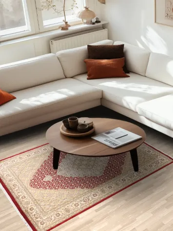 Vegetable Dye Red Tabriz Mahi Area Rug 4x6