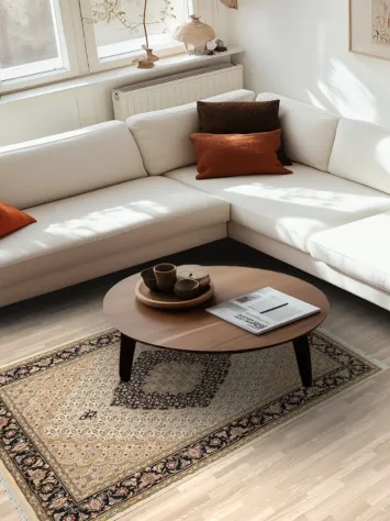 Vegetable Dye Tabriz Mahi Area Rug 4x6