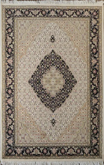 Vegetable Dye Tabriz Mahi Wool Rug 4x6