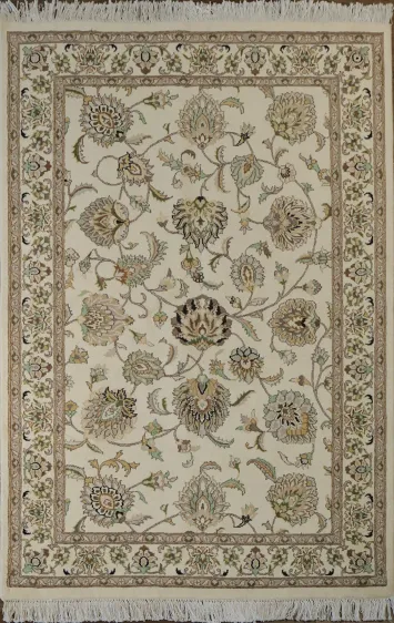 Vegetable Dye Tabriz Handmade Wool Rug 4x6