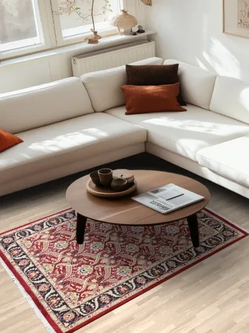 Vegetable Dye Wool/ Silk Aubusson Handmade Rug 4x6