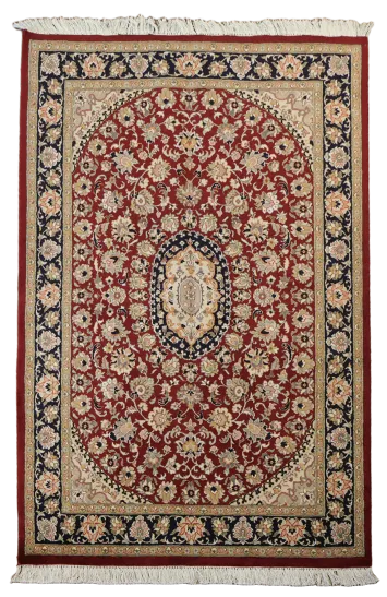 Vegetable Dye Aubusson Handmade Wool Rug 4x6