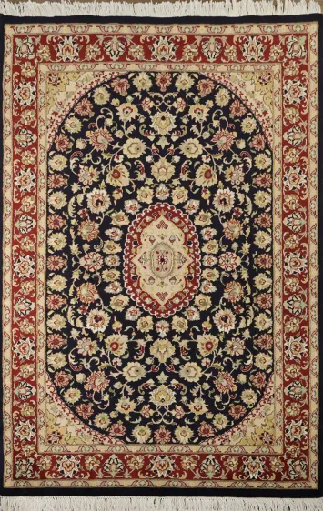 Vegetable Dye Aubusson Wool Rug 4x6