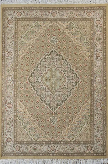 Vegetable Dye Tabriz Mahi Handmade Area Rug 4x6