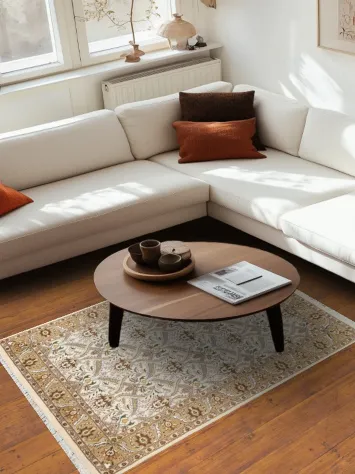 Vegetable Dye Aubusson Wool/ Silk Area Rug 4x6