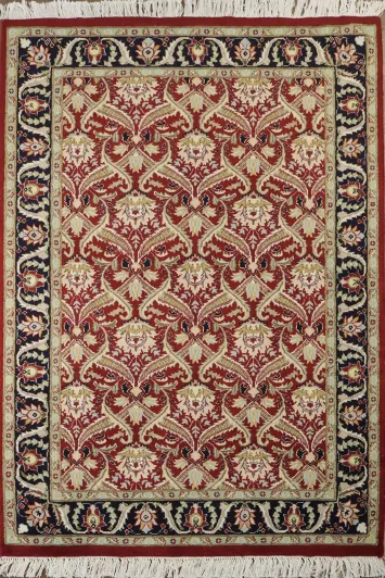 Vegetable Dye Aubusson Handmade Wool Rug 4x6