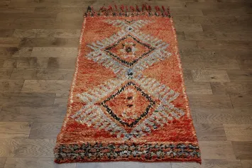 Orange Moroccan Oriental Area Rug 4x7