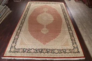 Vegetable Dye Tabriz Mahi Persian Area Rug 12x18