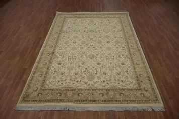 All-Over Floral Ivory Aubusson Area Rug 7x10