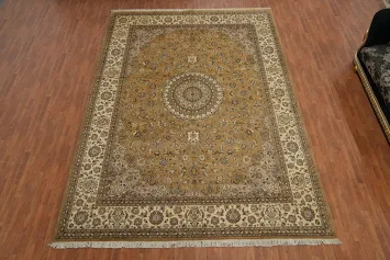 Vegetable Dye Tabriz Hand-Knotted Large Rug 10x14