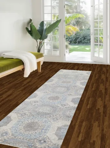 Vegetable Dye Khotan Wool Runner Rug 2x10