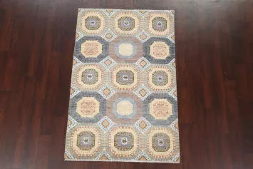 Vegetable Dye Khotan Geometric Area Rug 4x6