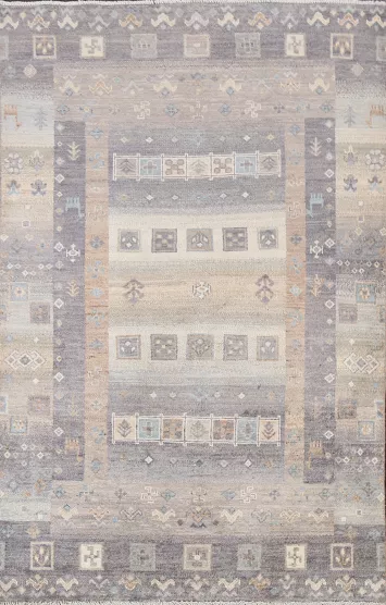 Vegetable Dye Gabbeh Kashkoli Area Rug 4x6