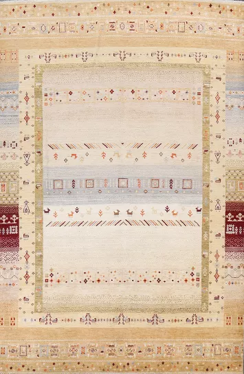 Vegetable Dye Gabbeh Kashkoli Wool Area Rug 7x10