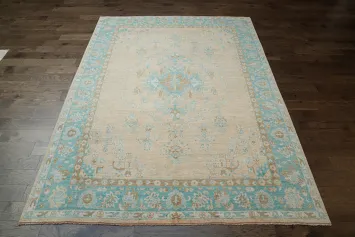 Vegetable Dye Oushak Turkish Wool Area Rug 9x12