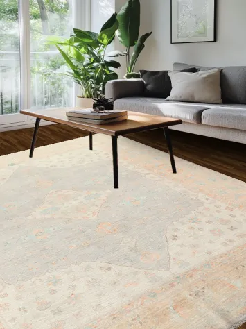 Vegetable Dye Muted Oushak Turkish Area Rug 8x10