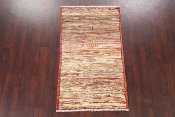 Abstract Gabbeh Wool Area Rug 4x6