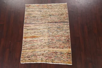 Abstract Gabbeh Wool Area Rug 4x6