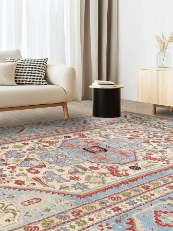 Vegetable Dye Heriz Serapi Wool Area Rug 9x12