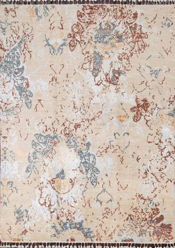 Vegetable Dye Abstract Oriental Area Rug 5x7