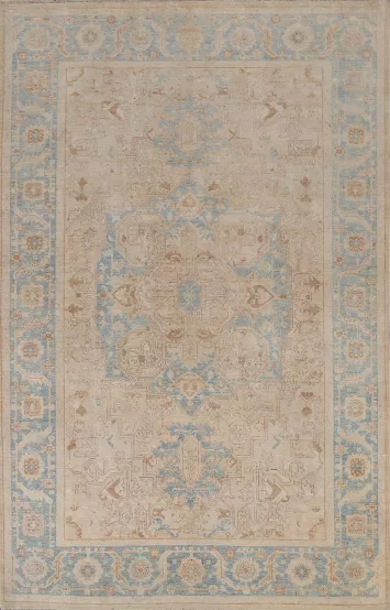 Vegetable Dye Muted Heriz Serapi Area Rug 6x9