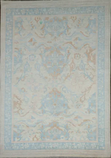 Vegetable Dye Muted Oushak Turkish Area Rug 9x13