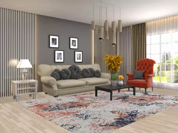 Vegetable Dye Wool/ Silk Abstract Handmade Area Rug 7x10