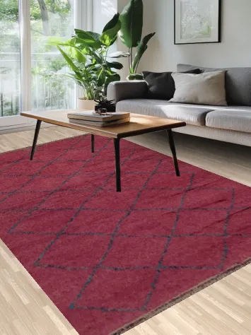 Pink Moroccan Area Rug 7x11 Subtle Geometric Pattern Charm