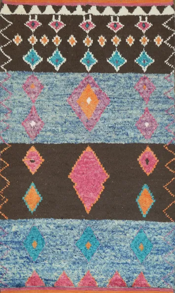 Dynamic Geometric Rug with Rich Multicolor Patterns 6x10