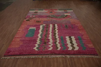 Bold Mix Pink and Purple in Decor Moroccan Wool Area Rug 9x13