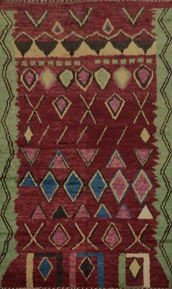 Vibrant Boho Moroccan Area Rug 7x10 with Ethnic Design Patterns