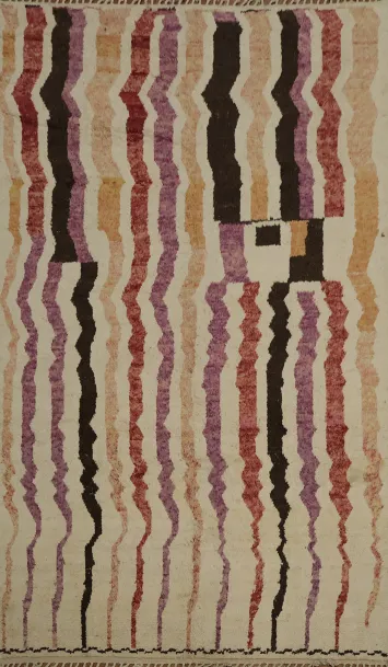 Wavy Line Moroccan Large Rug 10x15 to Enhance Your Living Room Decor