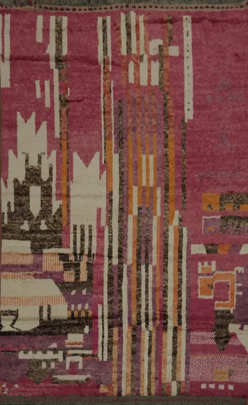 Abstract Moroccan Wool Area Rug 8x11