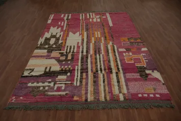 Abstract Moroccan Wool Area Rug 8x11