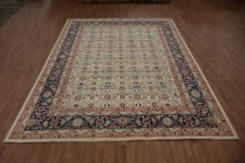 Handwoven Ziegler Handmade Area Rug 9x12 with Classic Border Design